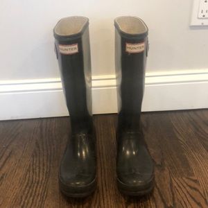 Hunter Rain Boots Black Glossy